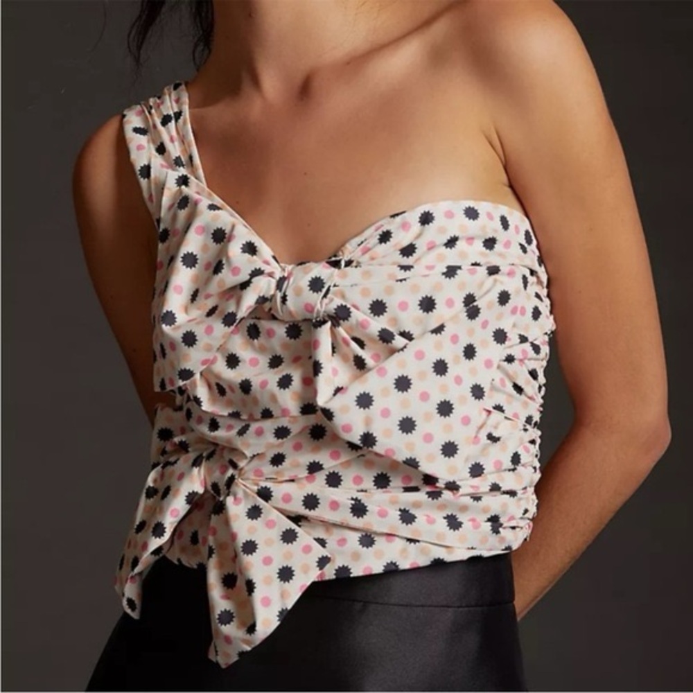 Maeve by Anthropologie One Shoulder Bow Crop Top US sz 10